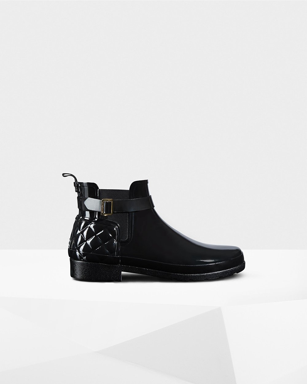 Botas Chelsea Hunter Feminina Pretas - Refined Slim Fit Quilted Gloss - 10MEWOZVS
